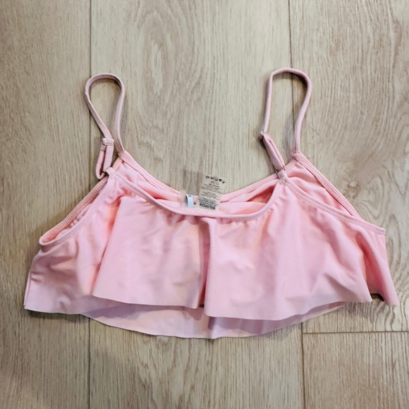 👙 WILDFOX Light Pink Bikini Ruffle Top W/ Hearts) Medium 🩷 - Picture 3 of 7